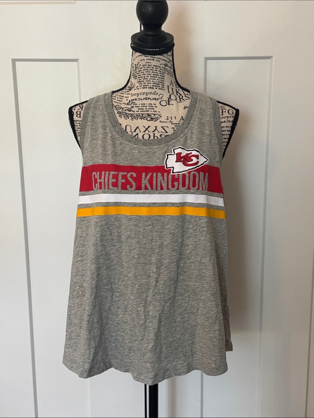 NFL Gray Tank Top with Red & Gold Chiefs Logo